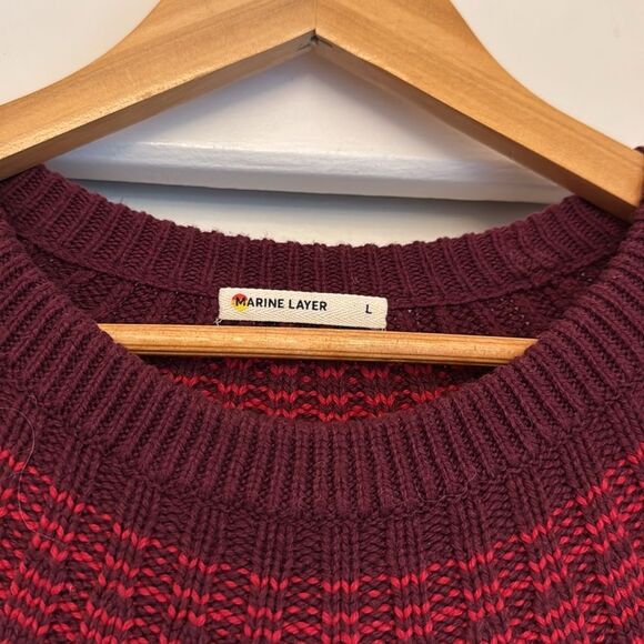 Marine Layer Demi Raglan Sweater Knit Pearl Heather Ombré Size Large - Picture 3 of 6